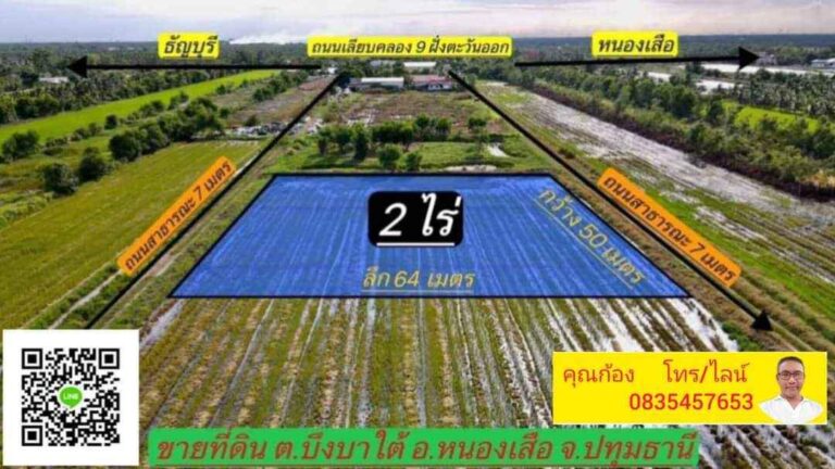 ที่ดินเปล่า คลอง9 ซอยสกายแลป
ติดถนน 2 ด้าน

คลอง 9 หนองเสือ ปทุมธานี

   มี 2 ไร…