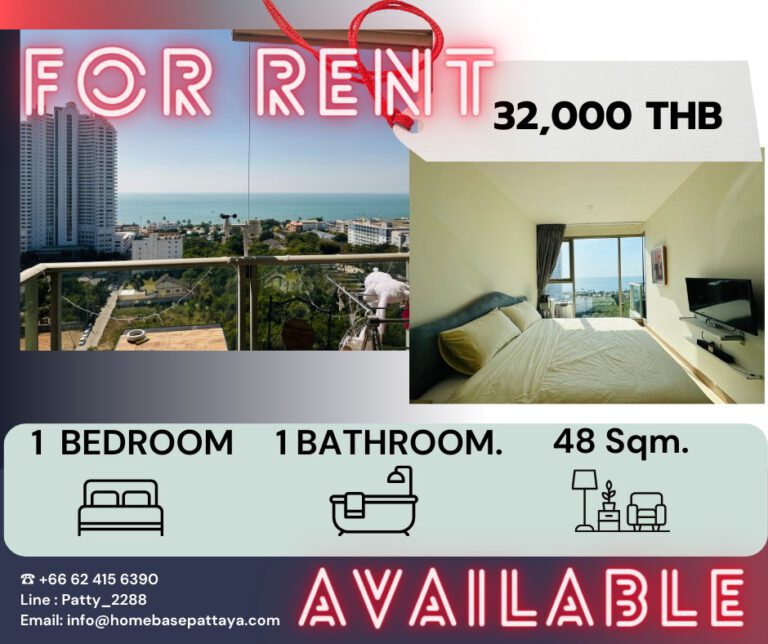 CODE /C0155
The Riviera Jomtien  
Available for rent  
 Pet friendly 
Rent 32,00…